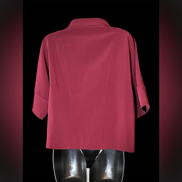 ST. JOHN Zip Up Burgundy Jacket - Picture 2 of 4